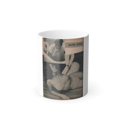 Joanne Arnold #69 - Pages 3 of 4 with, 2 B&W Photos from Famous Models Mag. May-June '51 (Vintage Female Icon) Color Changing Coffee Mug 11oz - Go Mug Yourself