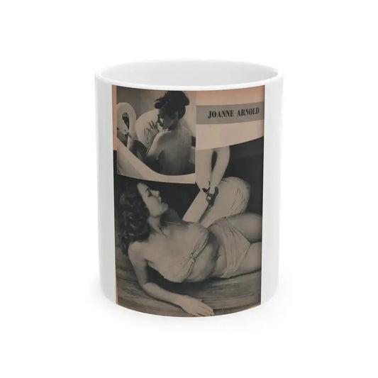 Joanne Arnold #69 - Pages 3 of 4 with, 2 B&W Photos from Famous Models Mag. May-June '51 (Vintage Female Icon) White Coffee Mug 11oz - Go Mug Yourself
