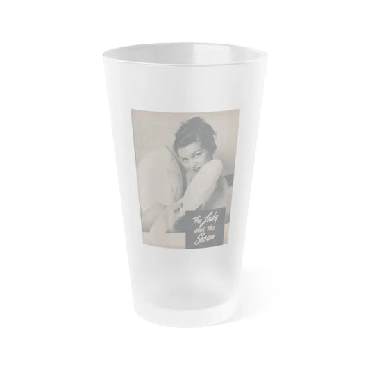 Joanne Arnold #70 - Pages 4 of 4 with, 1 Full Page B&W Photo from Famous Models Mag. May-June '51 (Vintage Female Icon) Frosted Pint Glass 16oz 16oz Frosted - Go Mug Yourself