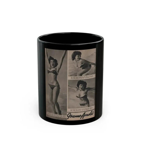 Joanne Arnold #71 - Pages 1 of 4 with, 3 B&W Photos & Captions from LAFF annual Mag. Fall '53 (Vintage Female Icon) Black Coffee Mug 11oz - Go Mug Yourself
