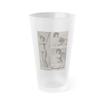 Joanne Arnold #71 - Pages 1 of 4 with, 3 B&W Photos & Captions from LAFF annual Mag. Fall '53 (Vintage Female Icon) Frosted Pint Glass 16oz 16oz Frosted - Go Mug Yourself