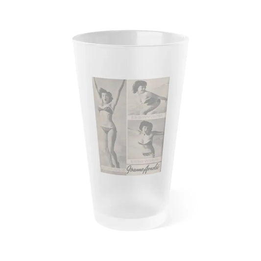 Joanne Arnold #71 - Pages 1 of 4 with, 3 B&W Photos & Captions from LAFF annual Mag. Fall '53 (Vintage Female Icon) Frosted Pint Glass 16oz 16oz Frosted - Go Mug Yourself