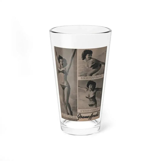Joanne Arnold #71 - Pages 1 of 4 with, 3 B&W Photos & Captions from LAFF annual Mag. Fall '53 (Vintage Female Icon) Pint Glass 16oz 16oz - Go Mug Yourself