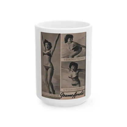 Joanne Arnold #71 - Pages 1 of 4 with, 3 B&W Photos & Captions from LAFF annual Mag. Fall '53 (Vintage Female Icon) White Coffee Mug 15oz - Go Mug Yourself