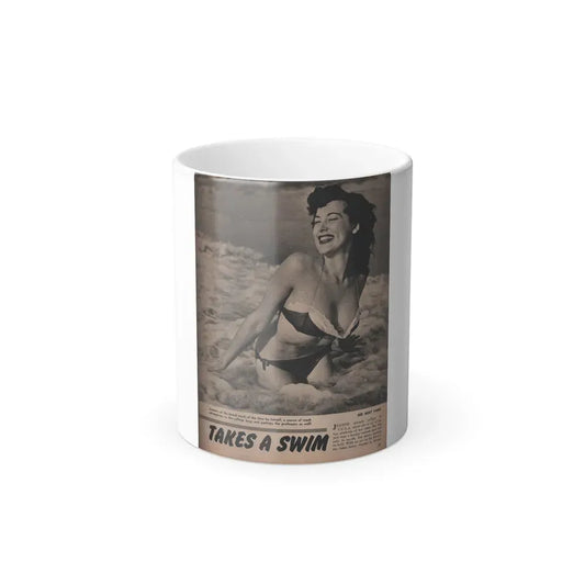 Joanne Arnold #72 - Pages 2 of 4 with, 1 B&W Photo, Caption & Brief Article from LAFF annual Mag. Fall '53 (Vintage Female Icon) Color Changing Coffee Mug 11oz - Go Mug Yourself