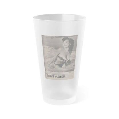 Joanne Arnold #72 - Pages 2 of 4 with, 1 B&W Photo, Caption & Brief Article from LAFF annual Mag. Fall '53 (Vintage Female Icon) Frosted Pint Glass 16oz 16oz Frosted - Go Mug Yourself