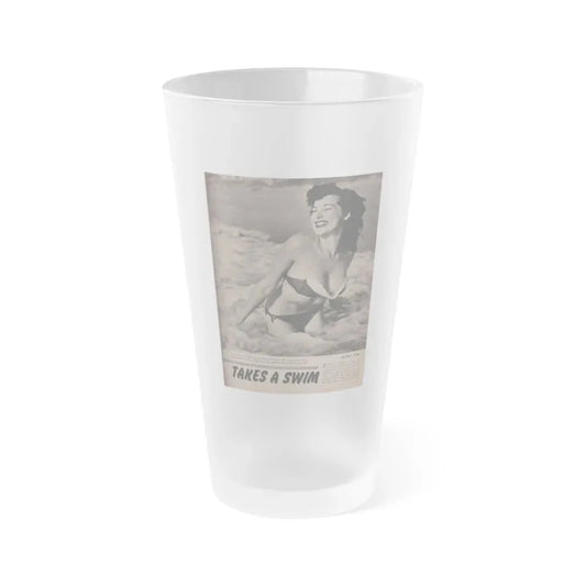 Joanne Arnold #72 - Pages 2 of 4 with, 1 B&W Photo, Caption & Brief Article from LAFF annual Mag. Fall '53 (Vintage Female Icon) Frosted Pint Glass 16oz 16oz Frosted - Go Mug Yourself