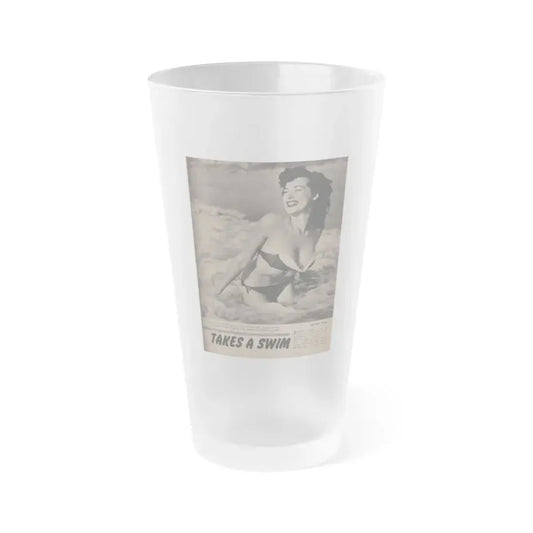 Joanne Arnold #72 - Pages 2 of 4 with, 1 B&W Photo, Caption & Brief Article from LAFF annual Mag. Fall '53 (Vintage Female Icon) Frosted Pint Glass 16oz 16oz Frosted - Go Mug Yourself