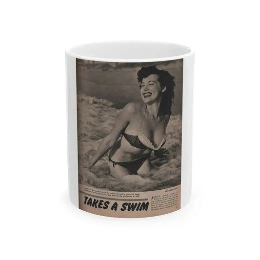 Joanne Arnold #72 - Pages 2 of 4 with, 1 B&W Photo, Caption & Brief Article from LAFF annual Mag. Fall '53 (Vintage Female Icon) White Coffee Mug 11oz - Go Mug Yourself