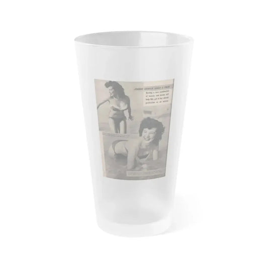 Joanne Arnold #73 - Pages 3 & 4 of 4 with, 2 B&W Photos & Captions from LAFF Annual Mag. Fall '53 (Vintage Female Icon) Frosted Pint Glass 16oz 16oz Frosted - Go Mug Yourself