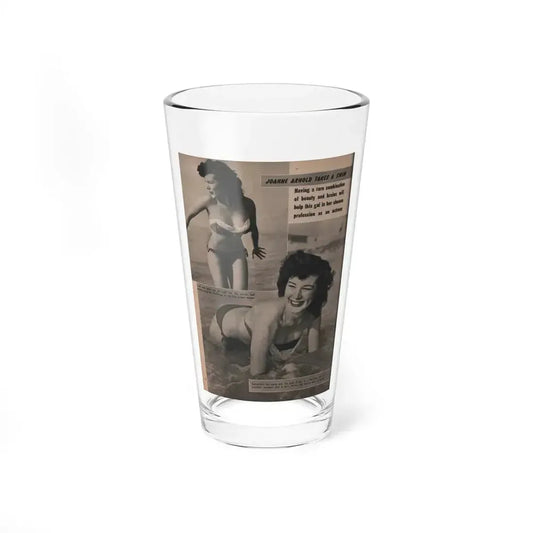 Joanne Arnold #73 - Pages 3 & 4 of 4 with, 2 B&W Photos & Captions from LAFF Annual Mag. Fall '53 (Vintage Female Icon) Pint Glass 16oz 16oz - Go Mug Yourself