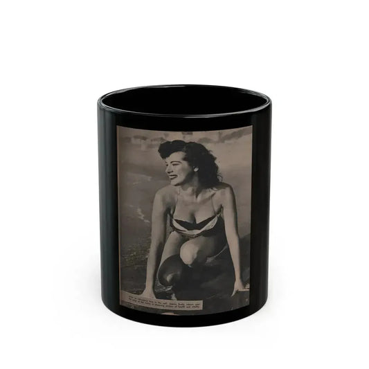 Joanne Arnold #74 - Pages 4 of 4 with, 1 B&W Full Page Photo & Caption from LAFF annual Mag. Fall '53 (Vintage Female Icon) Black Coffee Mug 11oz - Go Mug Yourself