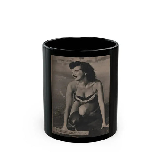 Joanne Arnold #74 - Pages 4 of 4 with, 1 B&W Full Page Photo & Caption from LAFF annual Mag. Fall '53 (Vintage Female Icon) Black Coffee Mug 11oz - Go Mug Yourself