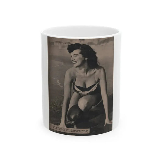 Joanne Arnold #74 - Pages 4 of 4 with, 1 B&W Full Page Photo & Caption from LAFF annual Mag. Fall '53 (Vintage Female Icon) White Coffee Mug 11oz - Go Mug Yourself