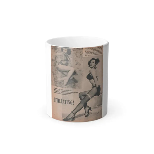 Joanne Arnold #76 - Pages 1 of 1 with, 2 B&W Photos & Captions from Frolic Mag. Feb. '52 (Vintage Female Icon) Color Changing Coffee Mug 11oz - Go Mug Yourself