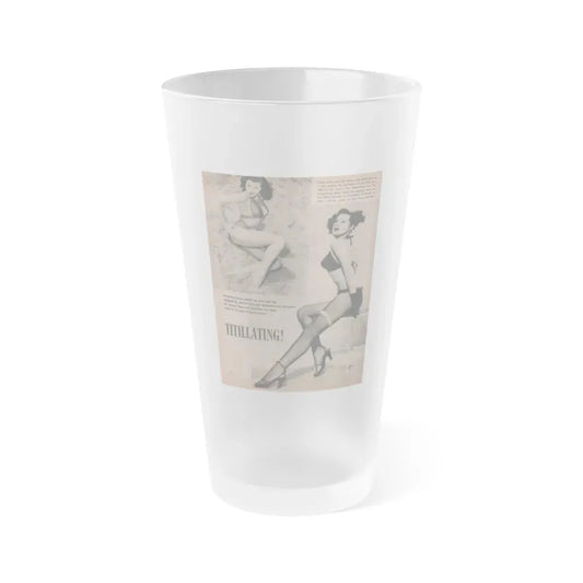 Joanne Arnold #76 - Pages 1 of 1 with, 2 B&W Photos & Captions from Frolic Mag. Feb. '52 (Vintage Female Icon) Frosted Pint Glass 16oz 16oz Frosted - Go Mug Yourself