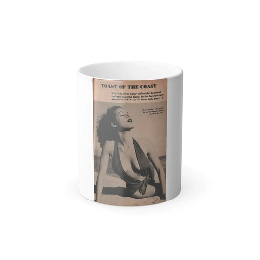 Joanne Arnold #77 - Pages 1 of 3 with, 1 Full Page B&W Photo & Captions from TAB Digest Mag. Sept. '54 (Vintage Female Icon) Color Changing Coffee Mug 11oz - Go Mug Yourself