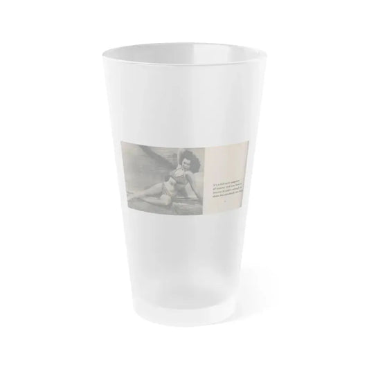Joanne Arnold #80 - Pages 1 of 1 with, 1 Small B&W Photo & Caption from Picture Digest Dec. '56 (Vintage Female Icon) Frosted Pint Glass 16oz 16oz Frosted - Go Mug Yourself