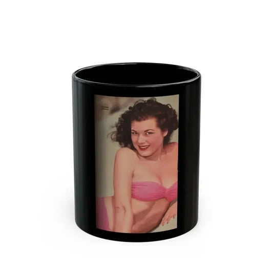 Joanne Arnold #81 - Jo Ann on Back Cover in Color on Picture Digest Sept. '56 (Vintage Female Icon) Black Coffee Mug 11oz - Go Mug Yourself