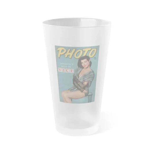 Joanne Arnold #83 - Jo Ann on Fron Cover in Color on PHOTO Digest Mag. April '54 (Vintage Female Icon) Frosted Pint Glass 16oz 16oz Frosted - Go Mug Yourself