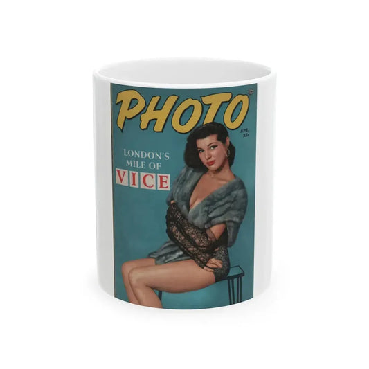 Joanne Arnold #83 - Jo Ann on Fron Cover in Color on PHOTO Digest Mag. April '54 (Vintage Female Icon) White Coffee Mug 11oz - Go Mug Yourself