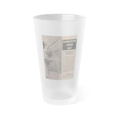 Joanne Arnold #84 - Pages 1 of 2 with, 1 B&W Photo, Statistics & Article from Cover Girls Models Mag. Jan. '54 (Vintage Female Icon) Frosted Pint Glass 16oz 16oz Frosted - Go Mug Yourself