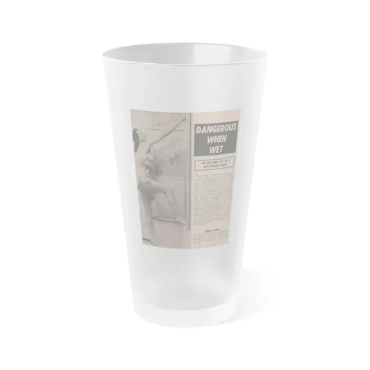 Joanne Arnold #84 - Pages 1 of 2 with, 1 B&W Photo, Statistics & Article from Cover Girls Models Mag. Jan. '54 (Vintage Female Icon) Frosted Pint Glass 16oz 16oz Frosted - Go Mug Yourself