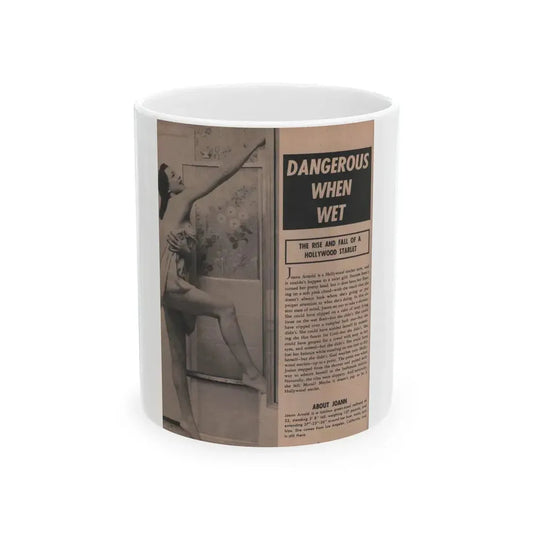 Joanne Arnold #84 - Pages 1 of 2 with, 1 B&W Photo, Statistics & Article from Cover Girls Models Mag. Jan. '54 (Vintage Female Icon) White Coffee Mug 11oz - Go Mug Yourself