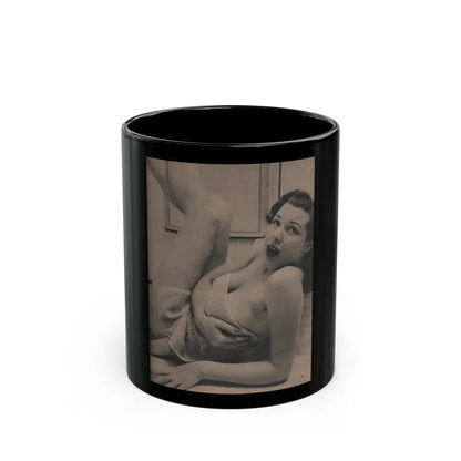 Joanne Arnold #85 - Pages 2 of 2 with, 1 Full Page B&W Photo from Cover Girls Models Mag. Jan. '54 (Vintage Female Icon) Black Coffee Mug 11oz - Go Mug Yourself