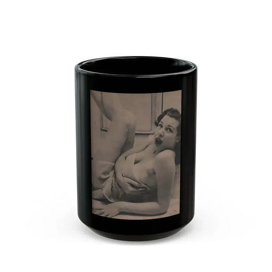Joanne Arnold #85 - Pages 2 of 2 with, 1 Full Page B&W Photo from Cover Girls Models Mag. Jan. '54 (Vintage Female Icon) Black Coffee Mug 15oz - Go Mug Yourself