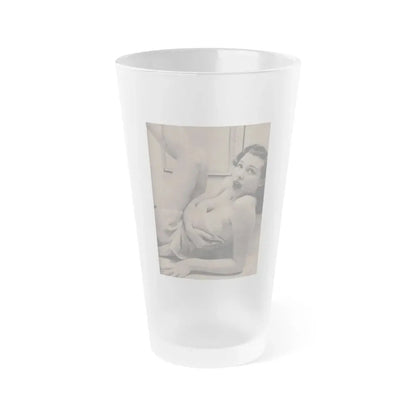 Joanne Arnold #85 - Pages 2 of 2 with, 1 Full Page B&W Photo from Cover Girls Models Mag. Jan. '54 (Vintage Female Icon) Frosted Pint Glass 16oz 16oz Frosted - Go Mug Yourself