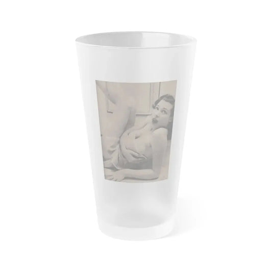 Joanne Arnold #85 - Pages 2 of 2 with, 1 Full Page B&W Photo from Cover Girls Models Mag. Jan. '54 (Vintage Female Icon) Frosted Pint Glass 16oz 16oz Frosted - Go Mug Yourself