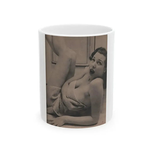 Joanne Arnold #85 - Pages 2 of 2 with, 1 Full Page B&W Photo from Cover Girls Models Mag. Jan. '54 (Vintage Female Icon) White Coffee Mug 11oz - Go Mug Yourself