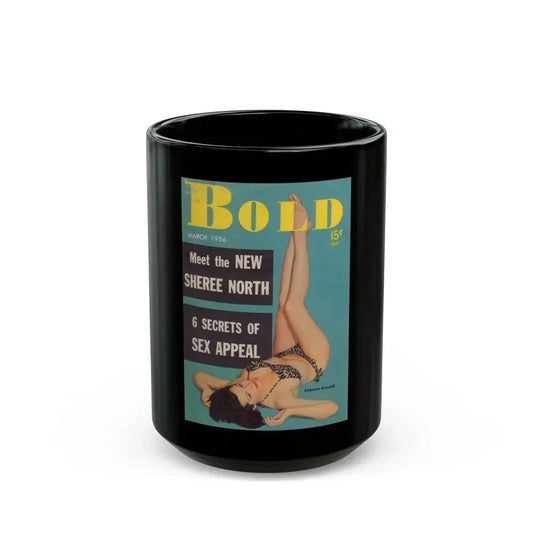 Joanne Arnold #86 - Bold Mag. Cover March '56 (Vintage Female Icon) Black Coffee Mug 15oz - Go Mug Yourself