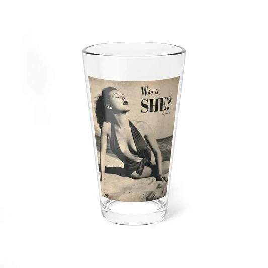 Joanne Arnold #87 - Pages 1 of 3 with, 1 Full Page B&W Photo from Cover Girls Models Mag. '51 (Vintage Female Icon) Pint Glass 16oz 16oz - Go Mug Yourself