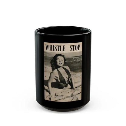 Joanne Arnold #88 - Pages 2 & 3 of 3 with, 1 Full B&W Centerfold Photo (Vintage Female Icon) Black Coffee Mug 15oz - Go Mug Yourself