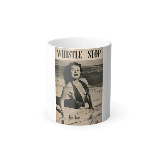 Joanne Arnold #88 - Pages 2 & 3 of 3 with, 1 Full B&W Centerfold Photo (Vintage Female Icon) Color Changing Coffee Mug 11oz - Go Mug Yourself