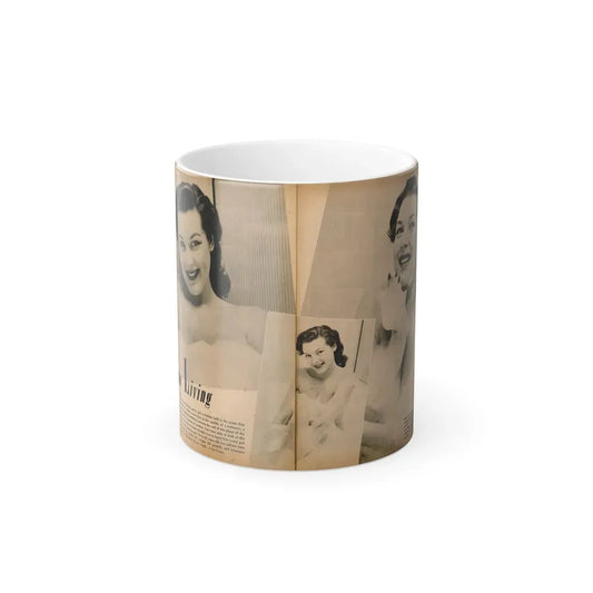 Joanne Arnold #89 - Pages 1 & 2 of 2 with, 3 B&W Photos from Cover Girls Models Mag. '51 (Vintage Female Icon) Color Changing Coffee Mug 11oz - Go Mug Yourself
