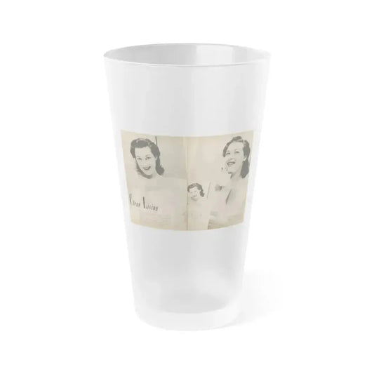 Joanne Arnold #89 - Pages 1 & 2 of 2 with, 3 B&W Photos from Cover Girls Models Mag. '51 (Vintage Female Icon) Frosted Pint Glass 16oz 16oz Frosted - Go Mug Yourself