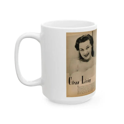 Joanne Arnold #89 - Pages 1 & 2 of 2 with, 3 B&W Photos from Cover Girls Models Mag. '51 (Vintage Female Icon) White Coffee Mug - Go Mug Yourself