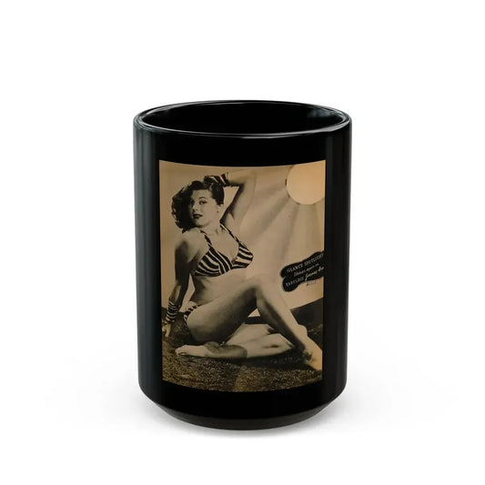 Joanne Arnold #90 - 1 B&W Photo & Caption Circa 50's Magazine Page (Vintage Female Icon) Black Coffee Mug 15oz - Go Mug Yourself
