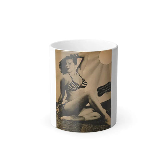 Joanne Arnold #90 - 1 B&W Photo & Caption Circa 50's Magazine Page (Vintage Female Icon) Color Changing Coffee Mug 11oz - Go Mug Yourself