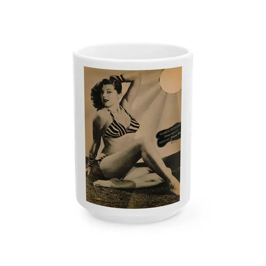 Joanne Arnold #90 - 1 B&W Photo & Caption Circa 50's Magazine Page (Vintage Female Icon) White Coffee Mug 15oz - Go Mug Yourself