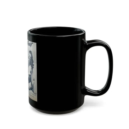 Joanne Arnold #96 - 2 B&W Photos & Captions from early 50's Pin-Up Magazine Page (Vintage Female Icon) Black Coffee Mug - Go Mug Yourself