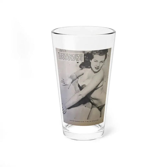 Joanne Arnold #97 - 1 B&W Photo from circa early 50's Pin-Up Magazine Page (Vintage Female Icon) Pint Glass 16oz 16oz - Go Mug Yourself