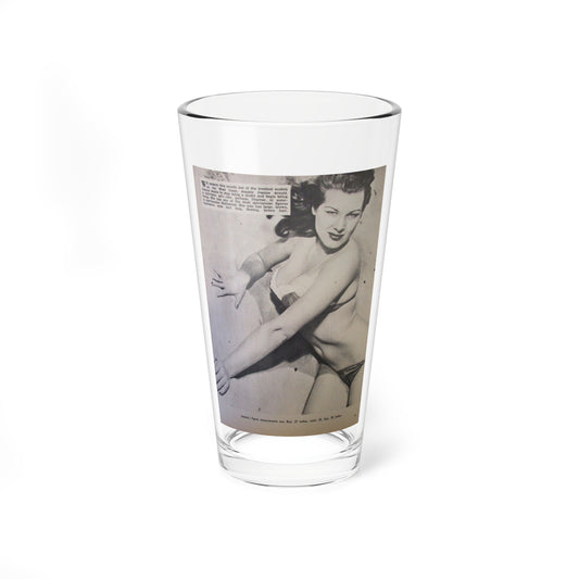 Joanne Arnold #97 - 1 B&W Photo from circa early 50's Pin-Up Magazine Page (Vintage Female Icon) Pint Glass 16oz-16oz-Go Mug Yourself