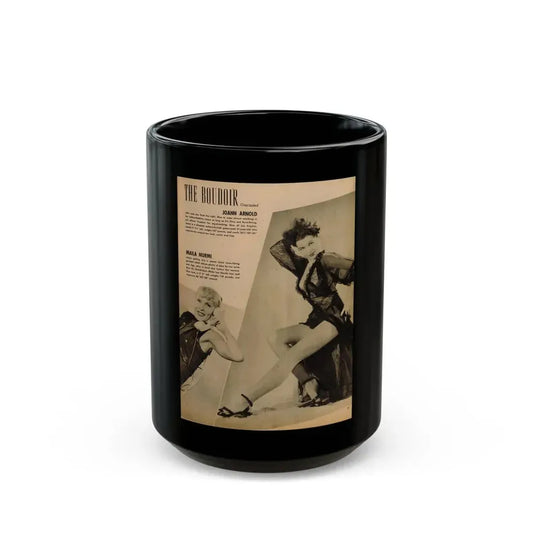 Joanne Arnold #99 - (Vintage Female Icon) Black Coffee Mug 15oz - Go Mug Yourself