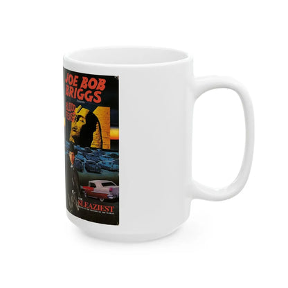 JOE BOB BRIGGS PRESENTS BLOOD FEAST THE SLEAZIEST MOVIES IN THE HISTORY OF THE WORLD (VHS COVER) - White Coffee Mug-Go Mug Yourself