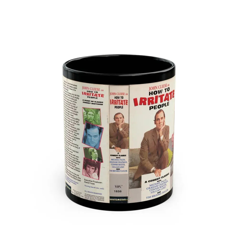 JOHN CLEESE ON HOW TO IRRITATE PEOPLE (VHS COVER) - Black Coffee Mug 11oz - Go Mug Yourself