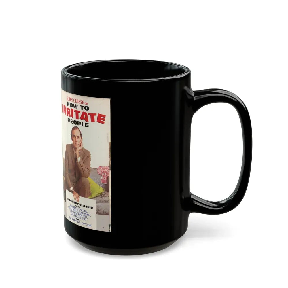 JOHN CLEESE ON HOW TO IRRITATE PEOPLE (VHS COVER) - Black Coffee Mug - Go Mug Yourself